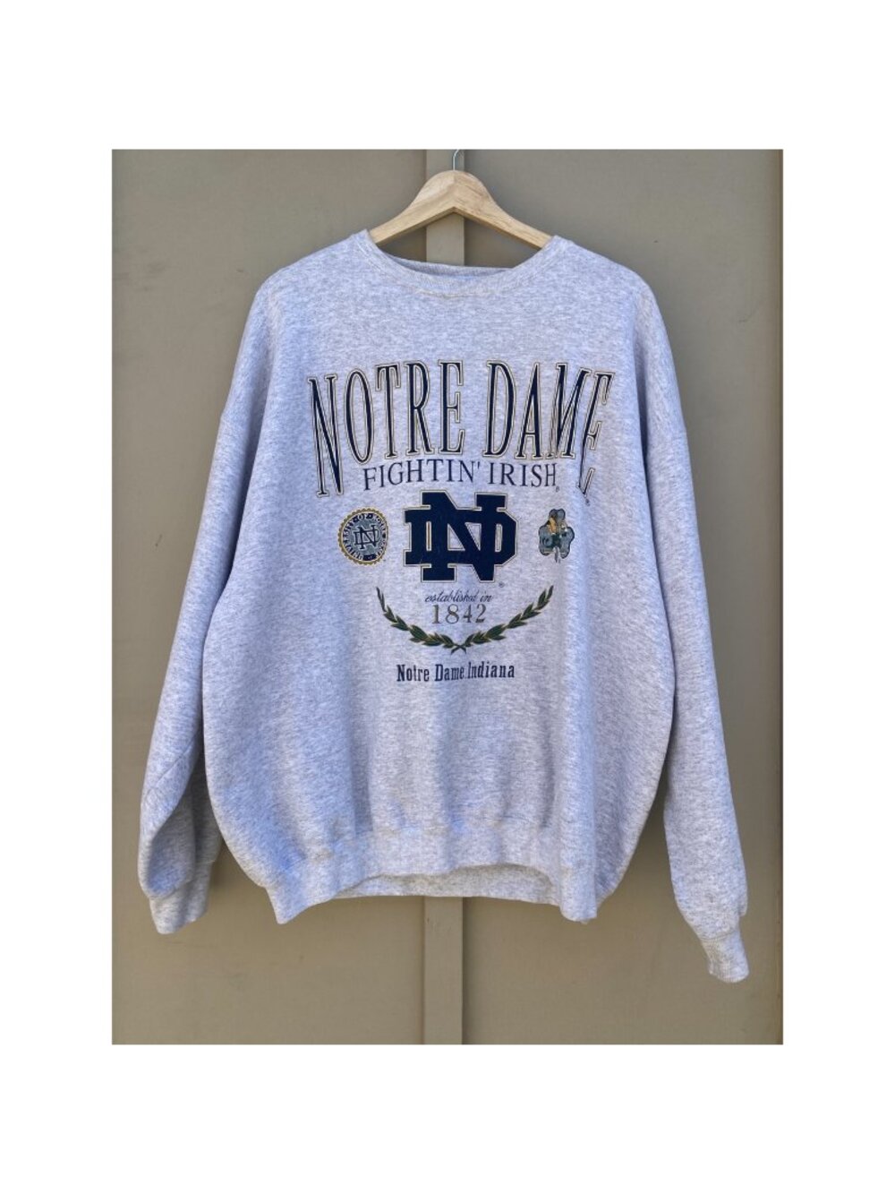 Vintage Galt Sand Notre Dame Fighting Irish Sweatshirt Gray